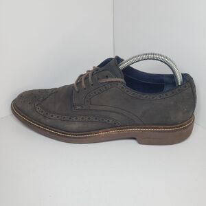 Cole Haan C26138 Dark Gray Leather Wingtip Lace-Up Oxford Shoes Men's US 9.5M